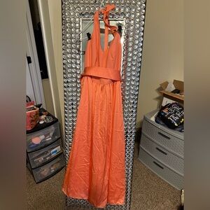 Coral Halter Dress
